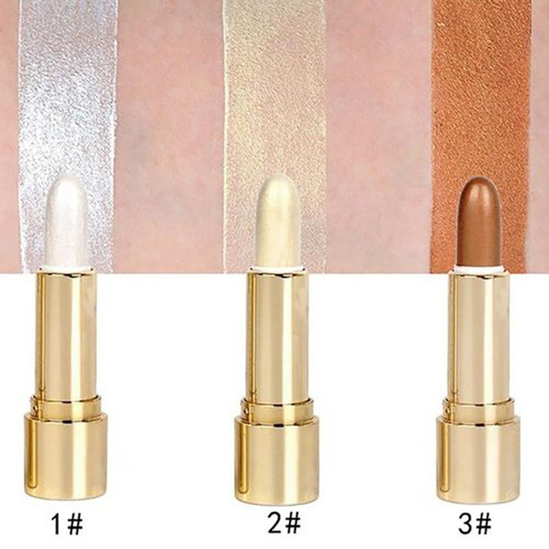 1Pc  Face Brightening Highlighter Stick Cosmetics Face Contouring Glitter Highlighter Stick Concealer Makeup Tool