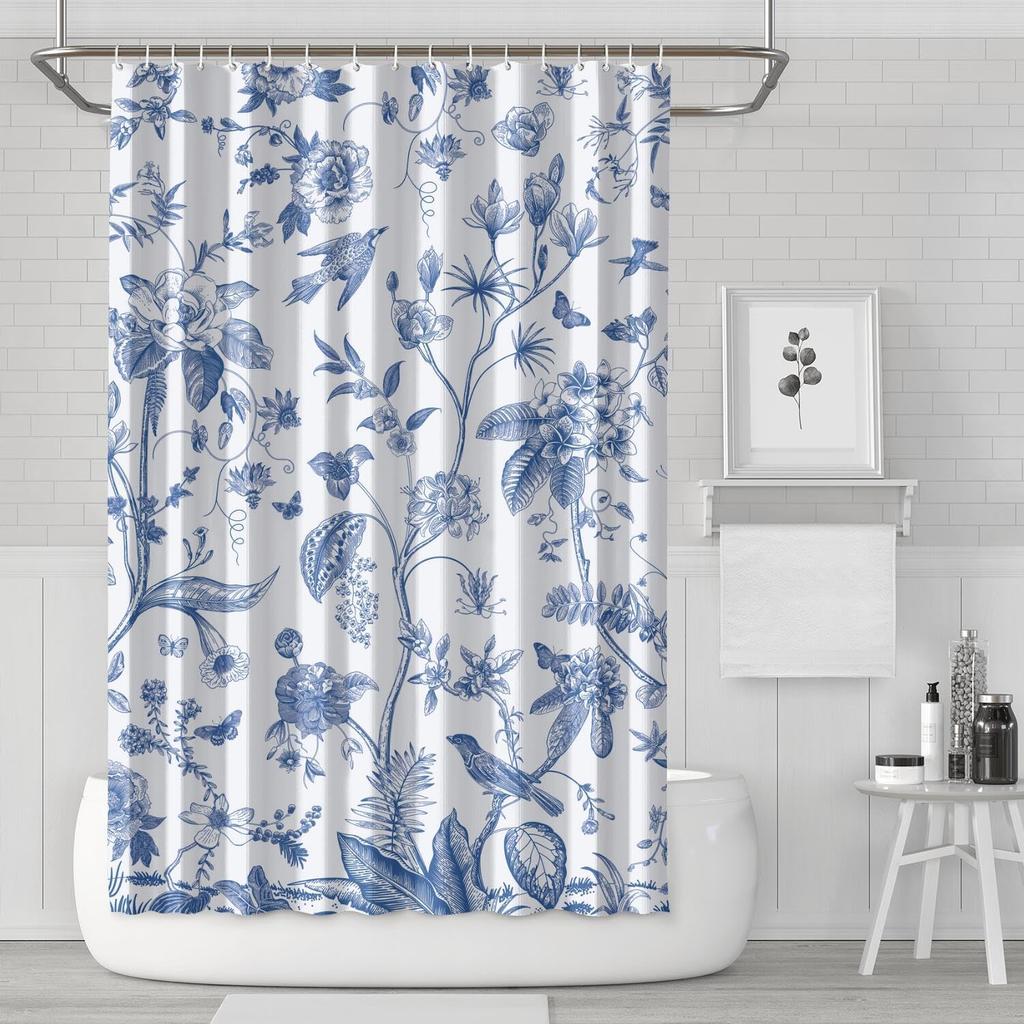 Christmas Shower Curtain Winter Snowman Xmas Pine Tree Shower Curtains For Bathroom Decor Waterproof And Mildew Resistant