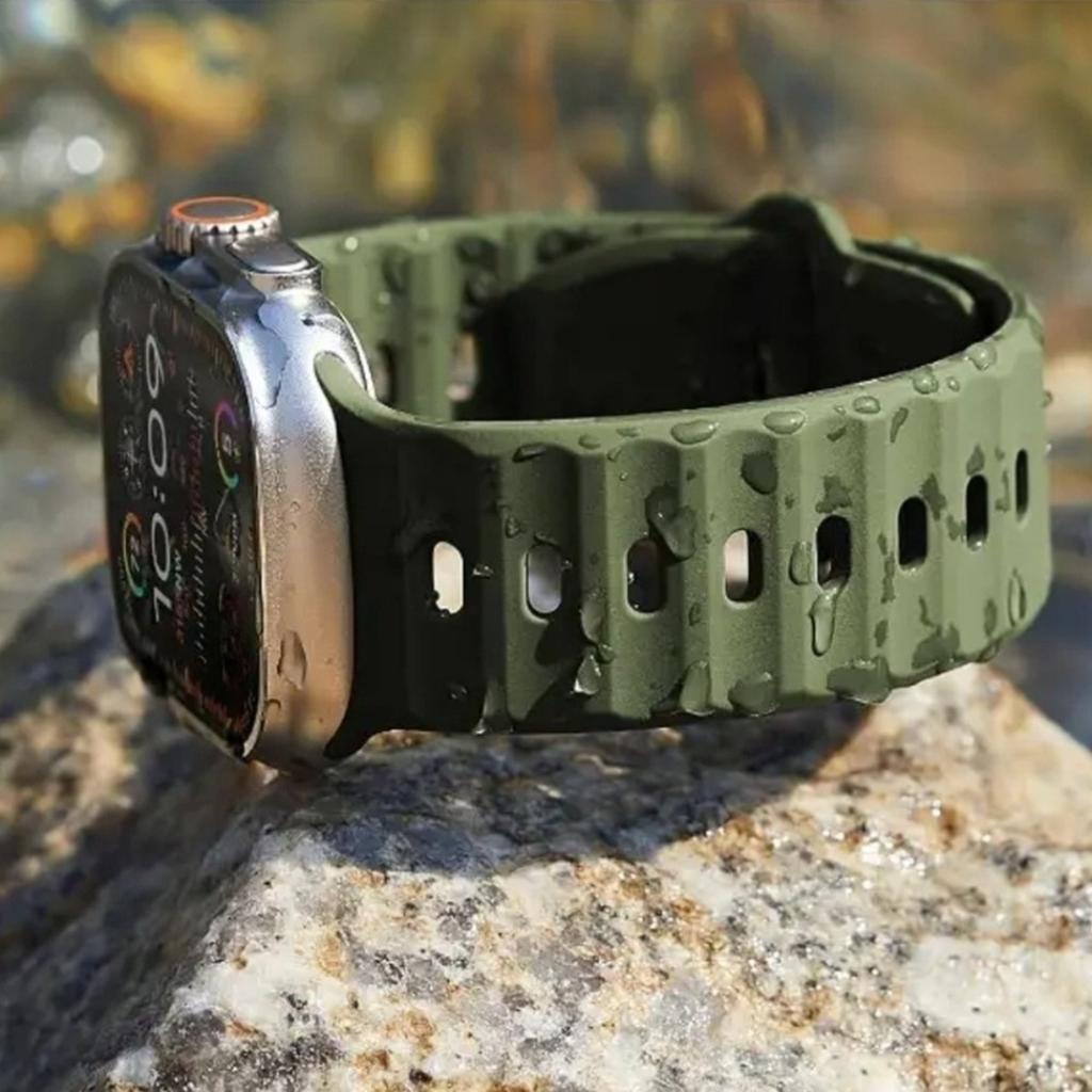 1Pc Sport Band Compatible with iWatch Series 11 10 9 8 7 6 5 4 Ultra 3 2 1 SE Soft Silicone Waterproof Replacement Strap