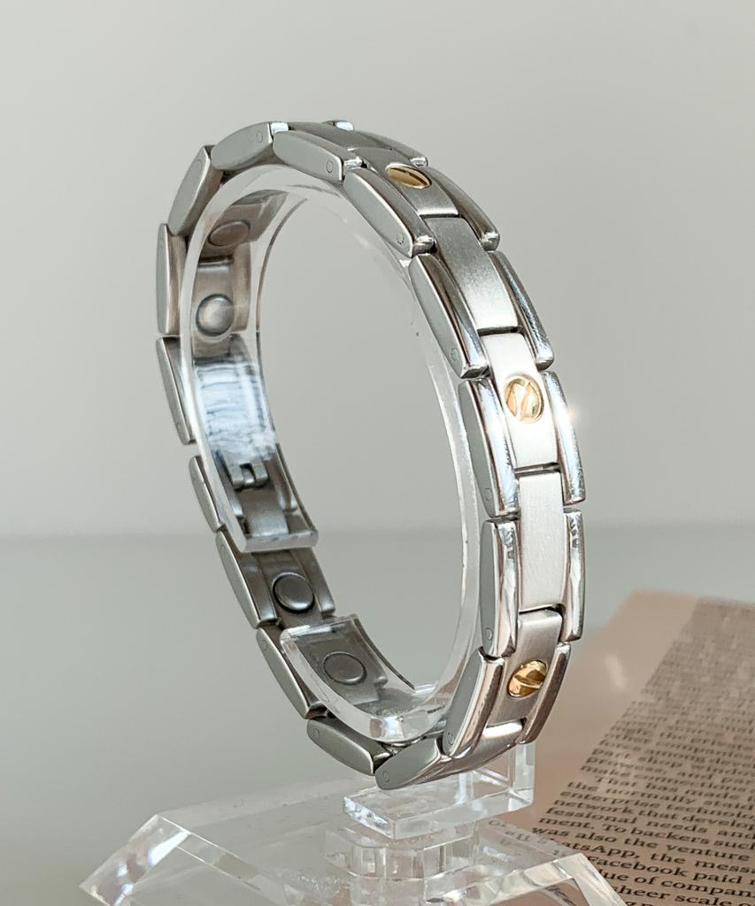 Sabona London 327 Executive Nailhead Duet Magnetic Bracelet