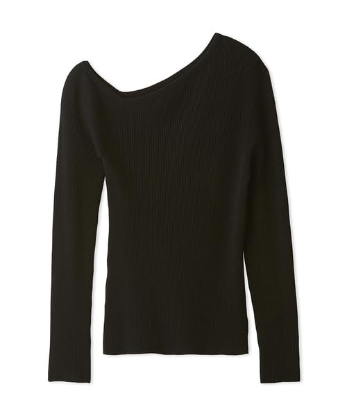 

FRAY Асимметричный трикотаж в рубчик FWNT244157 Черный I.D. Декольте Женское чёрный