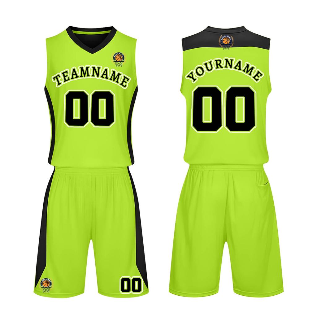 Ärmelloses Basketball-Trikot und Shorts-Set für Herren Atmungsaktive Sportuniform V-Ausschnitt Sportbekleidung für Training und Wettkampf