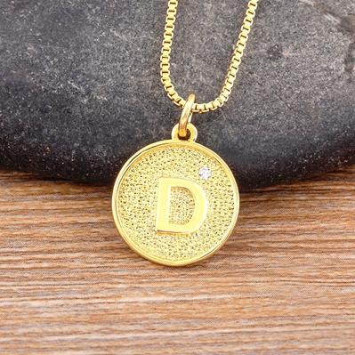 Nidin New Trendy Initial 26 Letters Pendant Charm Name Necklaces Cubic Zirconia Statement Jewelry Party Gifts For Women Men