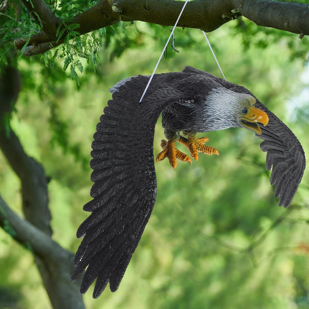 Hanging Bird Statue Plastic Ornament Outdoor Figurine Decor Vivid FlyingBird Hawk Orchard bird-proof Scarecrow