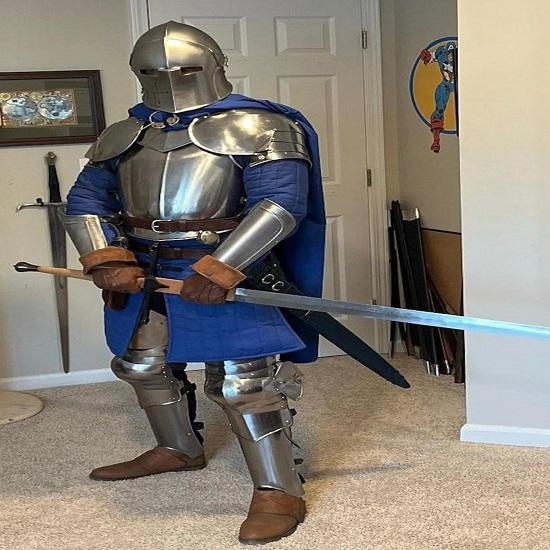 

Full Body Barbuta Armor Masterpiece of Medieval Protection Knight Full Plate Armor for Cosplay LARP Costume