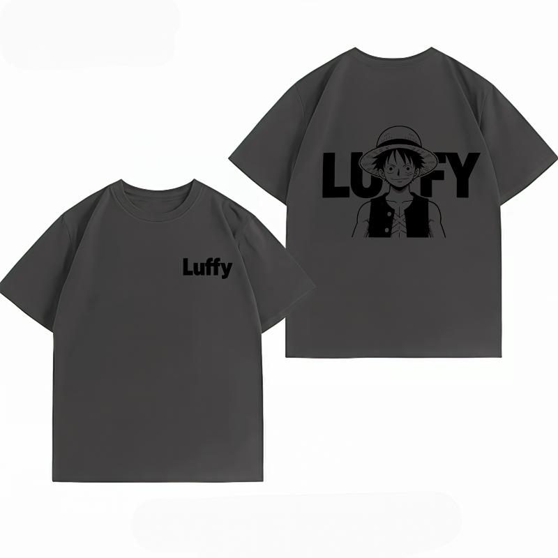 Unisexs Clothing New 100 Cotton Summer TShirt One Piece Unisexs TShirt Luffy Black White Print Casual Unisexs TShirt