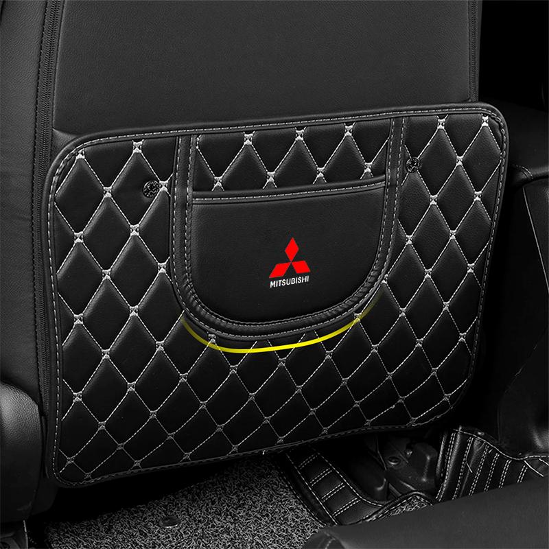 Autopotahy proti okopání zadní strany sedadla z PU kůže Ochranné podložky proti poškrábání pro Mitsubishi Pajero Outlander XL Montero Lancer Triton l200 Galant