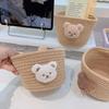 Cute Small Size Cotton Storage Basket Desktop Organizer Children Friendly Bedroom Storage