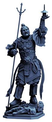 Kaiyodo Artpla ART PLA Four Heavenly Kings Statue, Tamonten, Approximately 160mm Tall, Non-Scale, Unpainted, Unassembled Plastic Model Kit AP009
