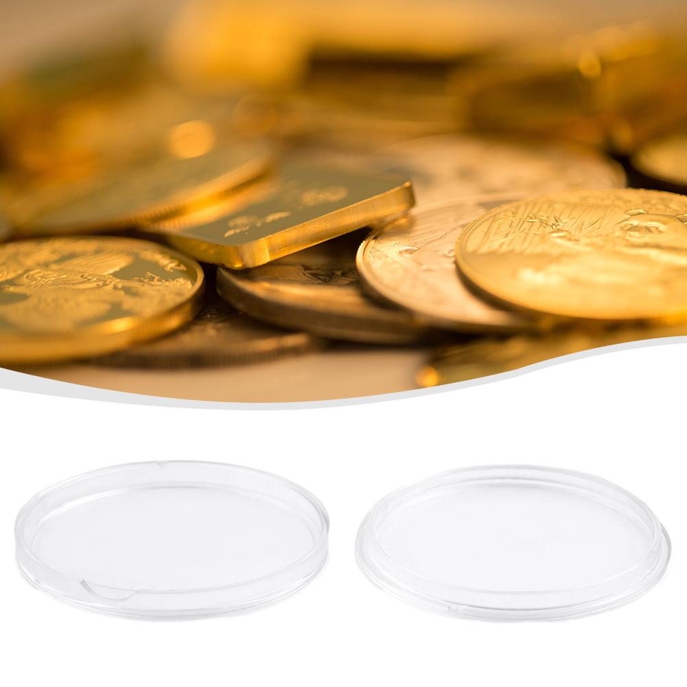 Plastic Round Coin Capsules Cases for 1oz 41mm Diameter 100 Pieces Storage Boxes with Moisture and Oxidation Resistance