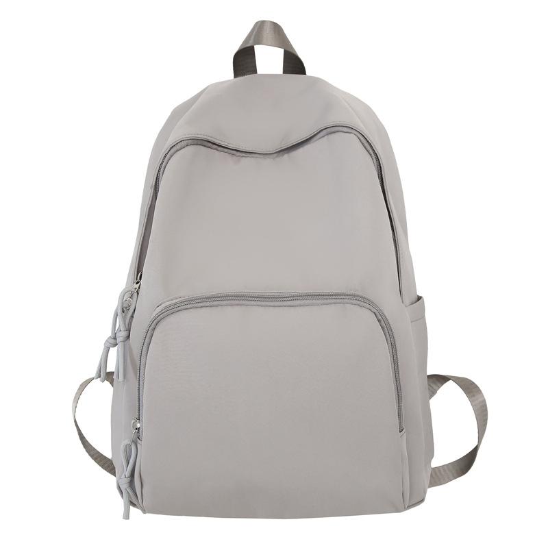 

Сплошной цвет рюкзак молодежный открытый студенческий школьный женский рюкзак большой емкости серый