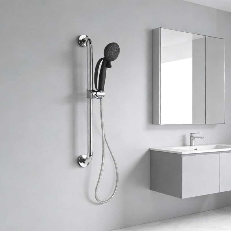 Adjustable Shower Head Holder With 360 Degree Rotating Universal Shower Grab Bar Head Holder Easy Installation