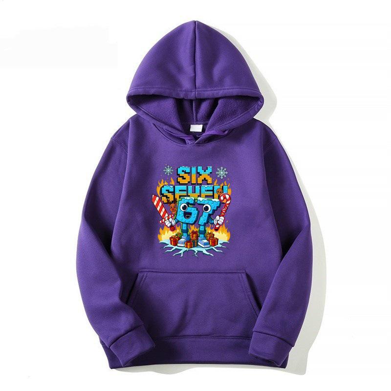 2025 Kids' Hooded Sweatshirt - New European & American Style, No. 67 Pattern, Autumn/Winter Fleece