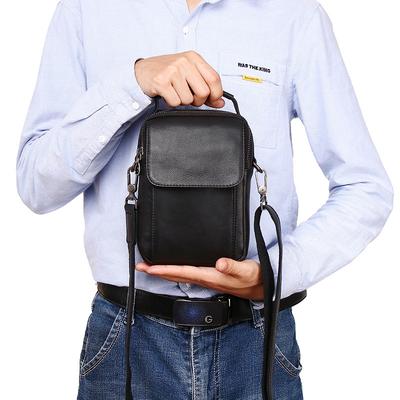Men'S Leather Messenger Bag Mini Small Bag Fashion Versatile Shoulder Bag Casual Versatile