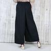 Twill Gaucho Size Black WC-0171 Women's Wide-leg Pants, Flared, Cotton, Spring, Summer, Autumn, Winter, 4L,