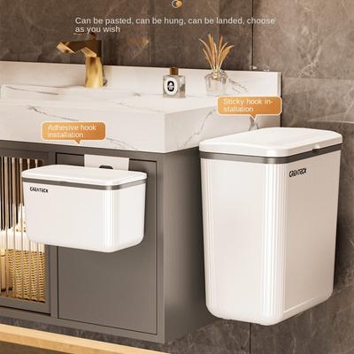 New Creative Wall-mounted Garbage Can Light Luxury Free Punching with Cover Multi-scene Home Bathroom Kitchen Garbage Collection