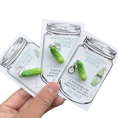 1/2/3Pcs Pickle Chaveiro Pickle Pepino Chaveiro Bolsa Charme com Cartão Positivo Mochila Acessório