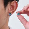 Blaues Teufelsauge Ohrstecker für Herren,Runde Ohrringe aus Edelstahl und Glas,Verzauberter Gotischer Schmuck Geschenke