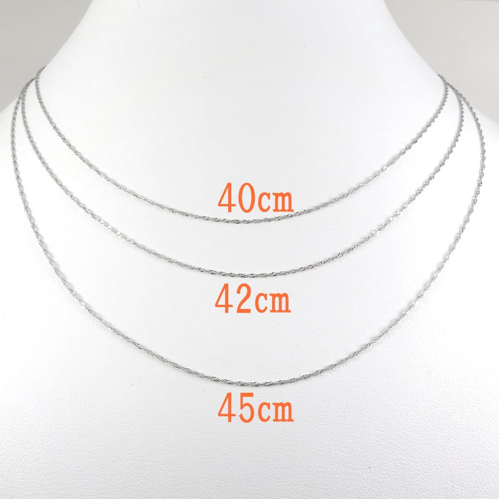 and My Jewelry Platinum Necklace Chain Screw Design 40cm 42cm 45cm [Your Box] (40)