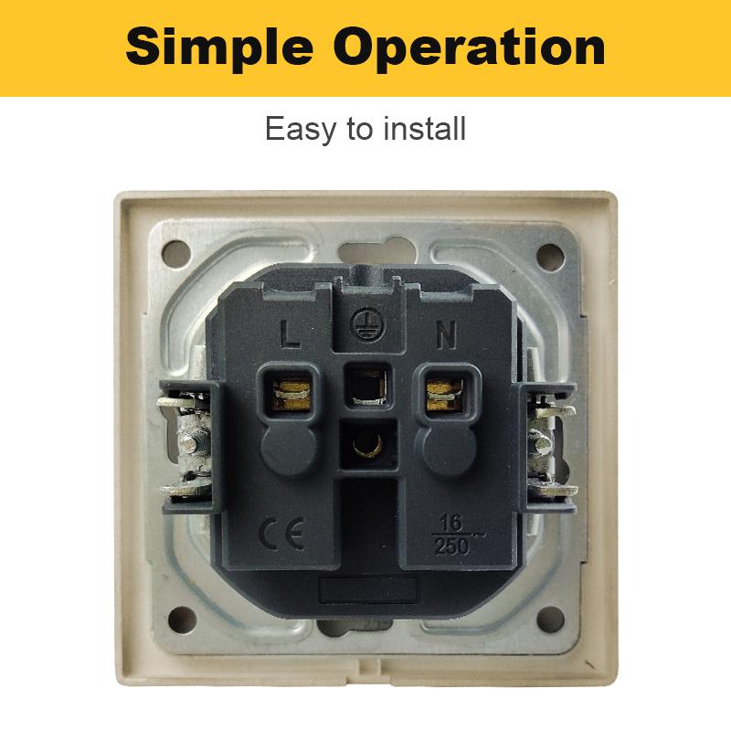 High Quality Elegant EU FR Germany Wall Switches French Sockets for Home Hotel Bathroom Factory Direct Sale
