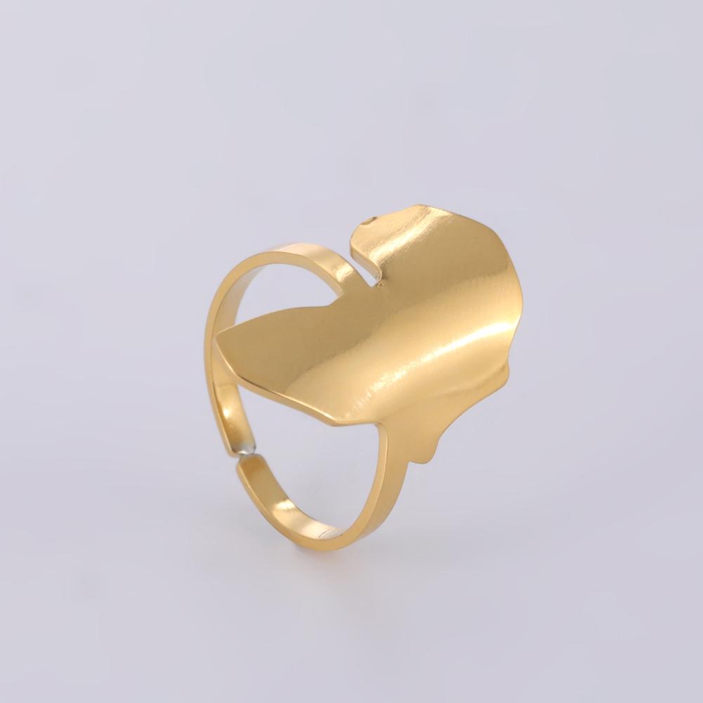 Cazador Trendy Gold Color African Map Open Rings for Women Stainless Steel Adjustable African Cultural Ethnic Rings Jewelry Gift