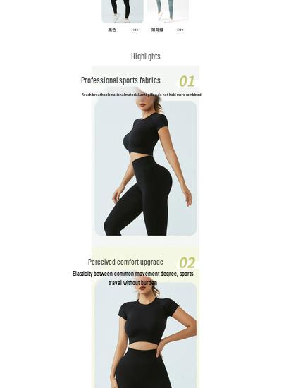 Women's Seamless Yoga Set: Short Sleeve Fitness Top & Butt Lift Leggings