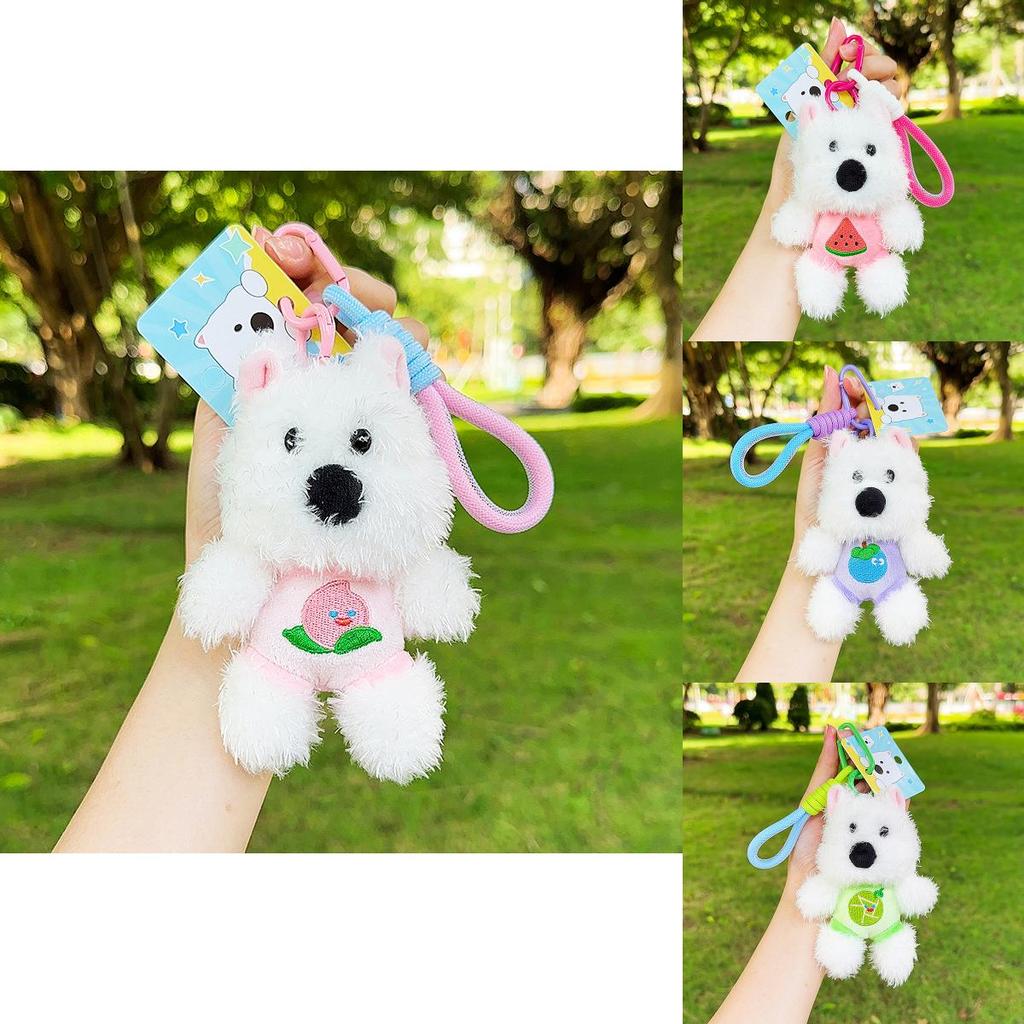 Adorable Plush Keychain Dog Accessory In Melon Watermelon Blueberry And Peach Colors