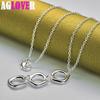Gioielli con collana con pendente rotondo quadrato geometrico in argento sterling 925