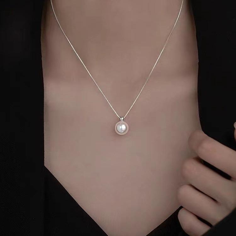 925 Silver-plated Pearl Neck Chain Light Luxury Necklace 2023 New Popular High-end Niche Women's Collarbone Chain