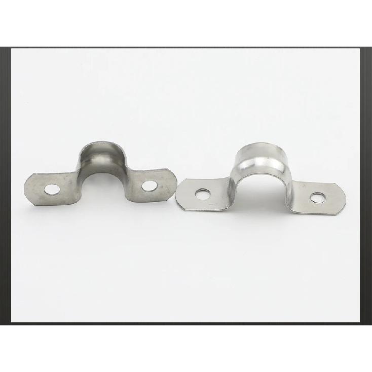 JUIDINTO U Shaped Pipe Clamp Type 2-10pcs Stainless Steel with Two Holes for Water Pipe Plumbing Piping Saddle Clip