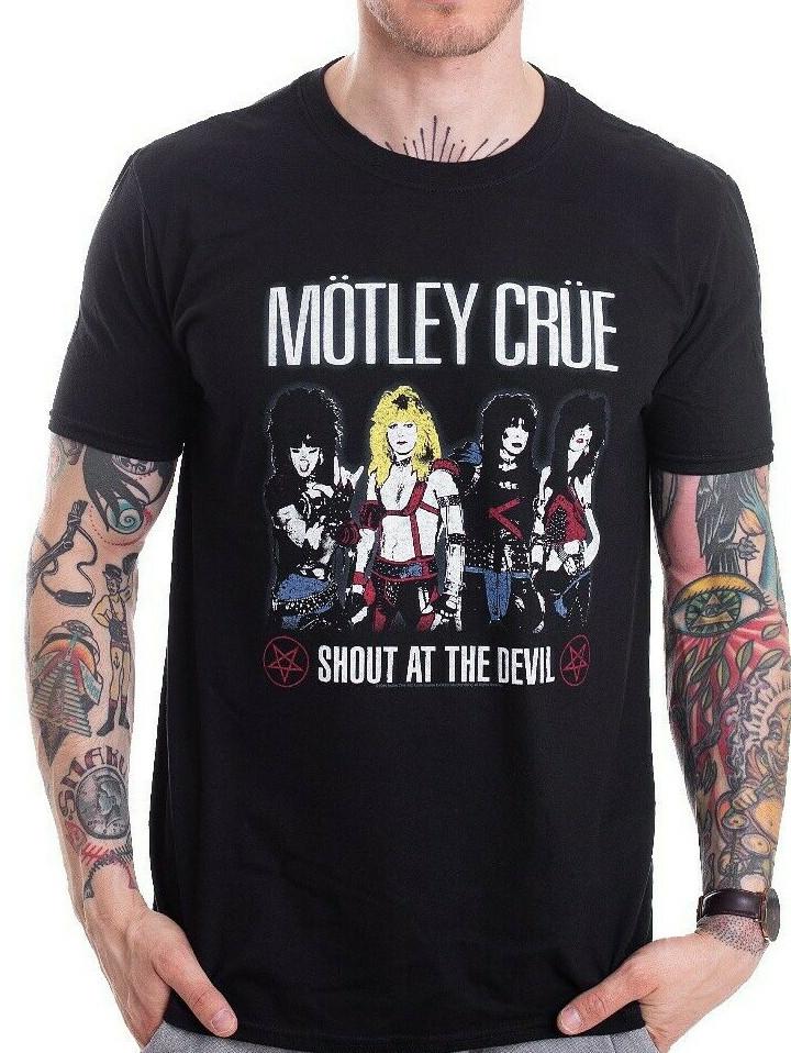 

MOTLEY CRUE T-shirt Shout At The Devil Licensed Concert Slim Fit Tee New Unisex T-Shirt S