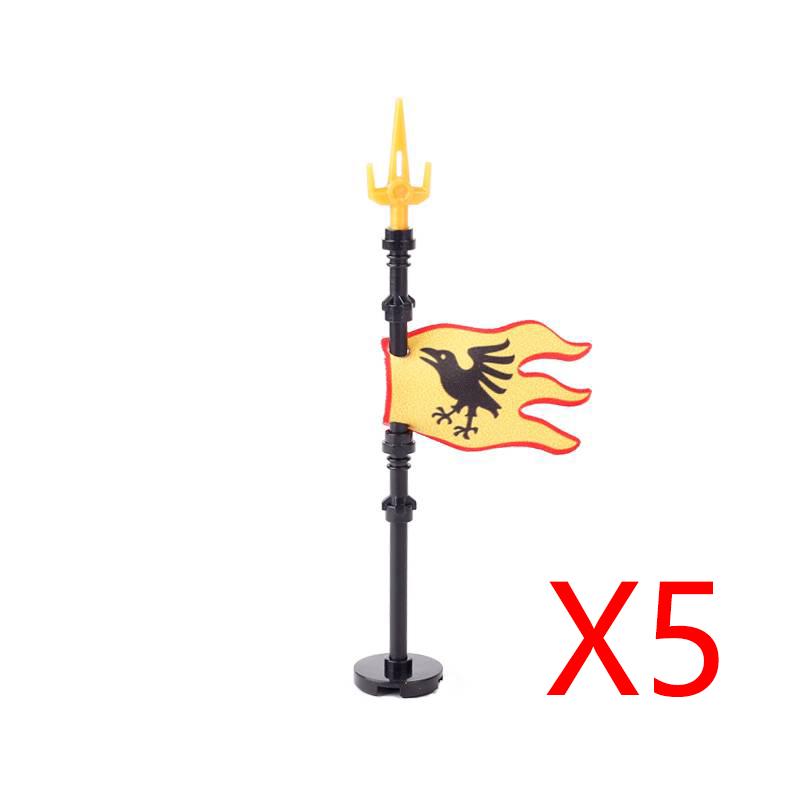Military Building Blocks Solider Figures Medieval Crusaders Jerusalem Black Hawk Red Lion Knights Accessories Flags Vest MOC