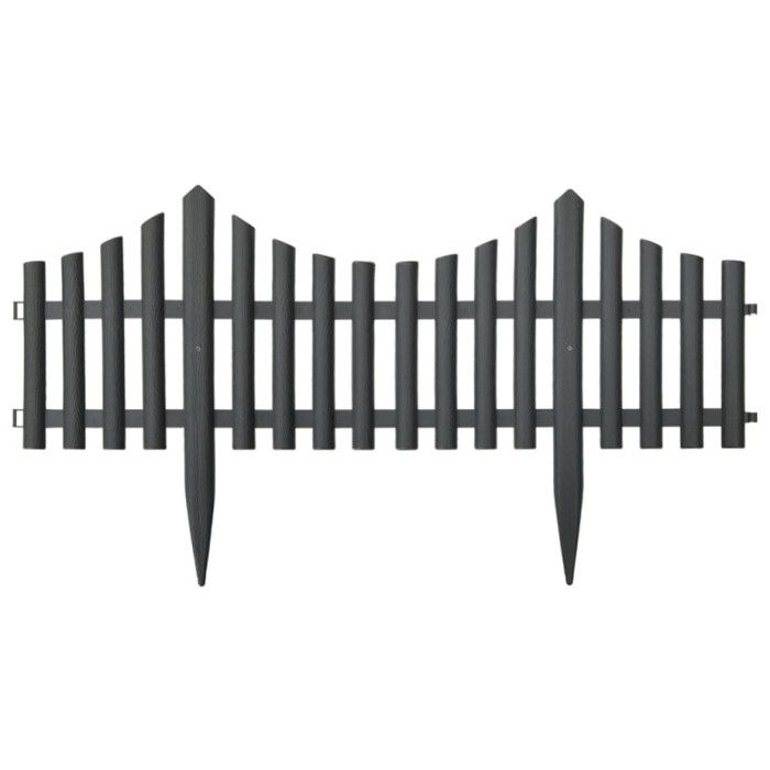 VidaXL Lawn Edging 17 Pcs Anthracite 10 M PP 314682