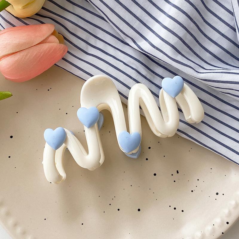 

Большой зажим-краб Love Wave для женщин - Аксессуар для волос для прически пучок на затылке 2024 бежевый