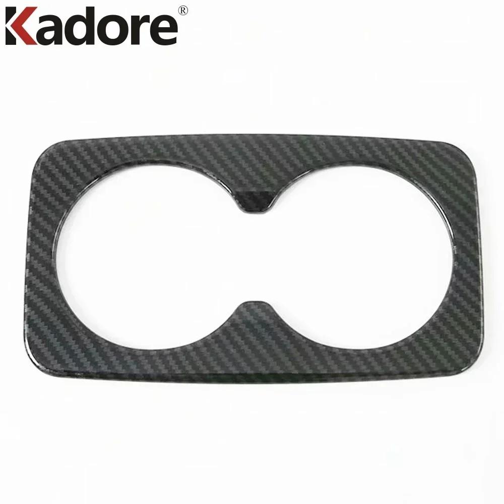 For Ford Kuga Escape 2024 Carbon Fiber Car Rear Seat Water Cup Holder Frame Cover Trim Interior Accessories