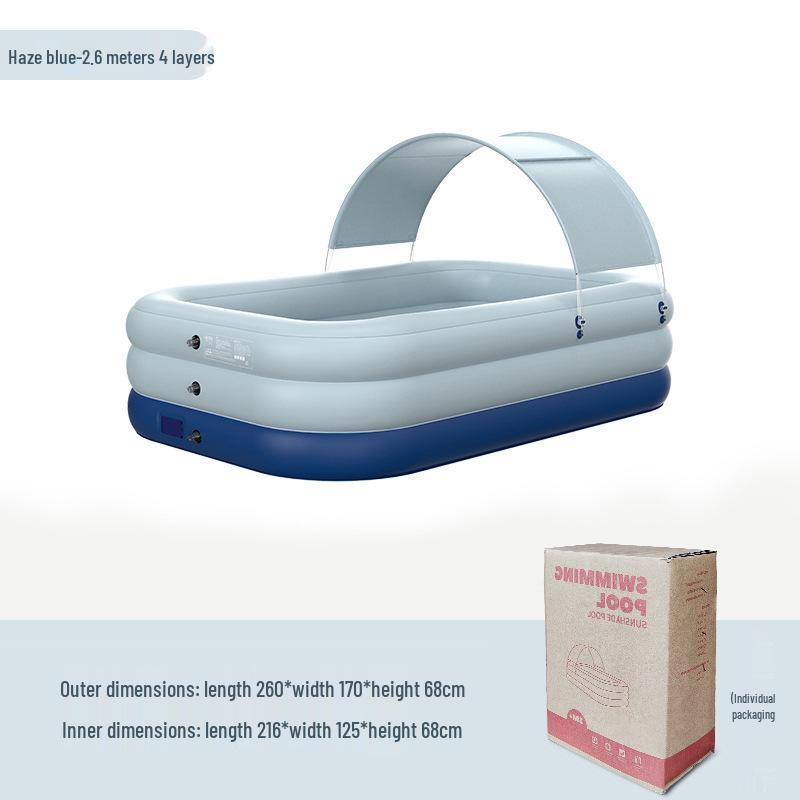 Nuoao Automatic Inflatable Canopy Pool for Kids and Family - Foldable Outdoor Swimming Pool