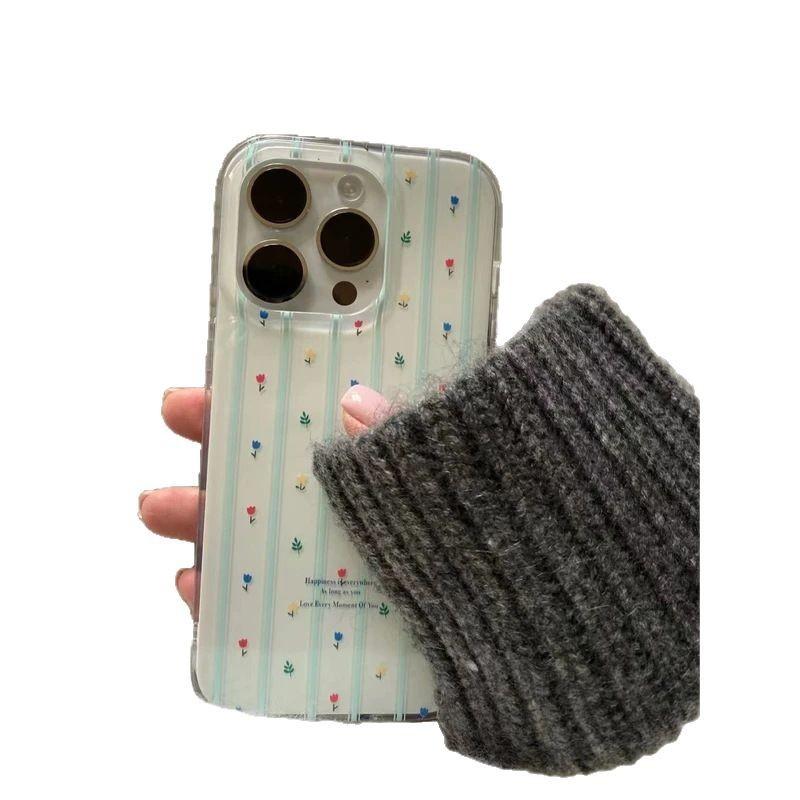 Ins Japan and South Korea Full Screen Flower iPhone17promax Mobile Phone Case Is Suitable for Apple 16promax White Background Imd Case