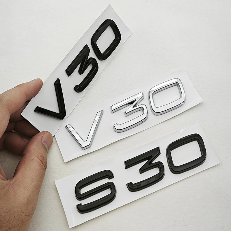 3D ABS Car Styling Badge Logo S30 C30 V30 Rear Trunk Emblem Decals For Volvo S30 V30 C30 Auto Exterior Accessories