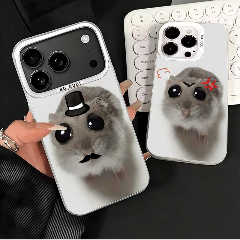 Funny Sad Hamster Meme Shockproof Phone Case for iPhone 17 Air 16 16E 15 Pro Max 14 Plus 13 Mini 12 Back Cover Anti Fall Fundas