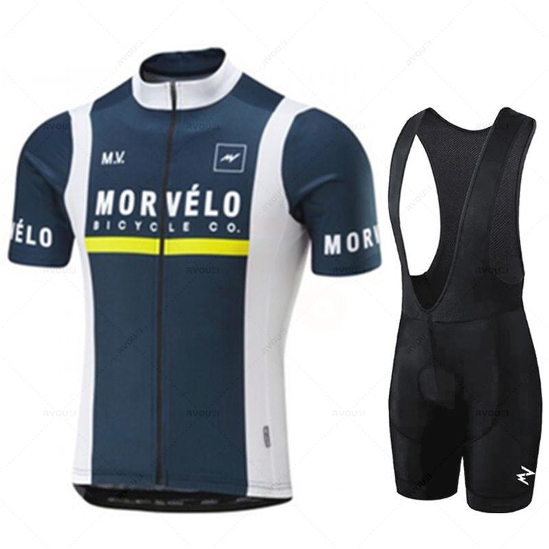 Morvelo Herren Radhose Kurze Ärmel Fahrradbekleidung Sportbekleidung Outdoor MTB Ropa Maillot Ciclismo Trägerhose 2026 Sommer Atmungsaktives Radsportanzug Set