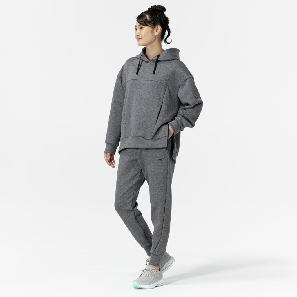 Training Wear Stretch Sweatshirt Pullover Hoodie Easy To Move 32MCC332 Gray Heather [Mizuno] Women's