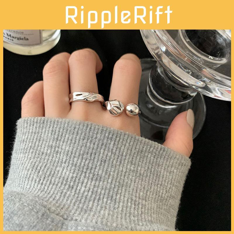 Stunning 925 Sterling Silver Irregular Geometric Design Ring For Women Fashionable Statement Piece