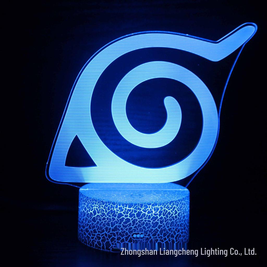 Naruto & Uchiha 3D LED Night Light – Seven-Color Touch Desk Lamp Gift