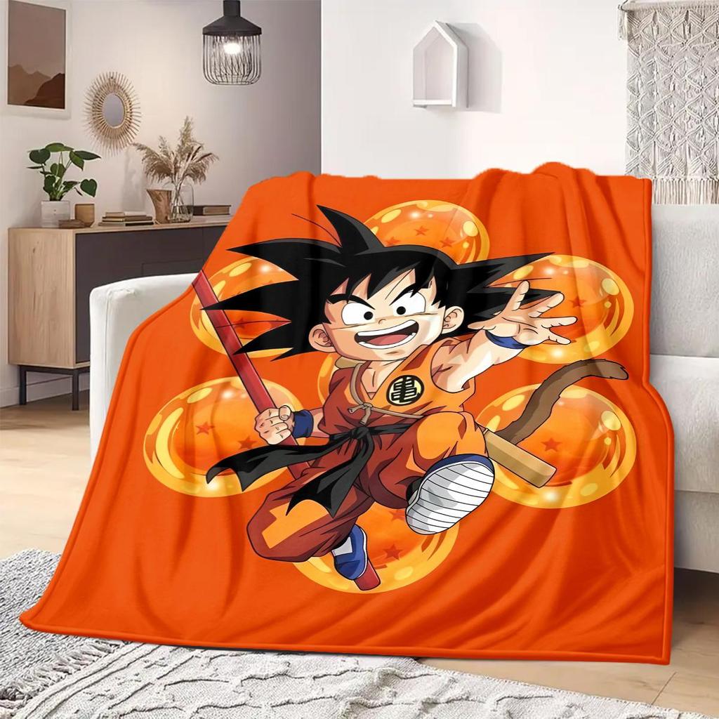 Dragon Ball Z Print Blanket Warm Comfortable Flannel Blanket Suitable for Bedrooms,Sofas, Beds,Chairs,Travel -QIAO12
