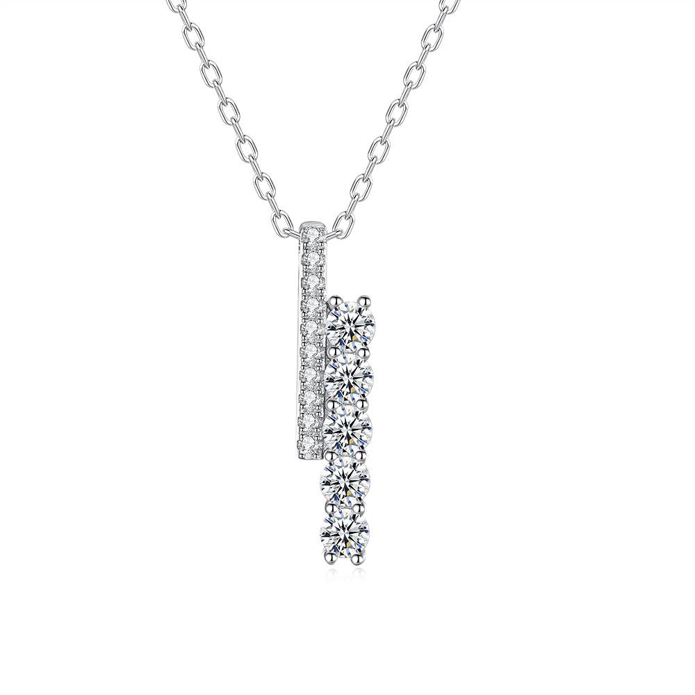 S925 Sterling Silver Moissanite Cross Pendant Clavicle Necklace for Women Luxury Sparkling Fine Jewelry Gift
