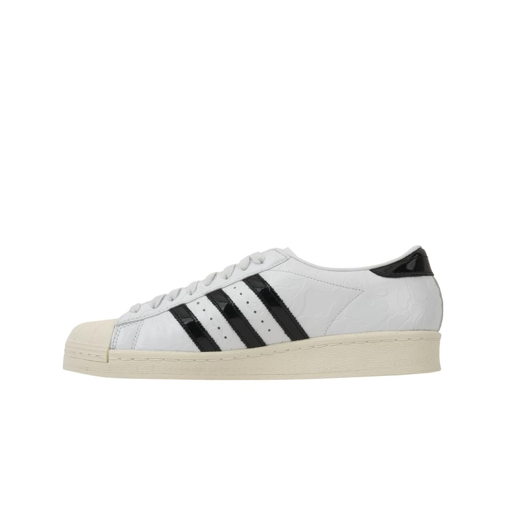 BAPE x adidas Superstar Vintage Biela Čierna Unisex Tenisky Cloud-White Core-Black Off-White JR2701