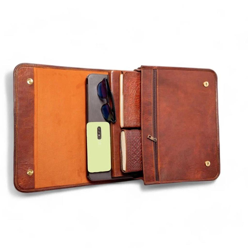 Bag Leather Satchel Shoulder Vintage Brown Real Laptop Genuine Messenger