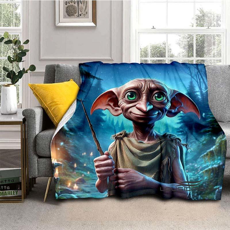 Dobby the House-Elf Cartoon Blanket — 3D-Printed Harry Potter Throw Blanket for Sofas, Beds, Cars, Living Rooms, and Bedrooms