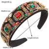 New Bright Heavy Industry Baroque Colorful Crystals Headband Women's High Quality Retro Dance Club Hair Accessories