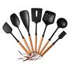 2025 New  Silicone Kitchenware Non-Stick Cookware Kitchen Utensils Set Spatula Shovel Egg Beaters Wooden Handle Cooking Tool Set